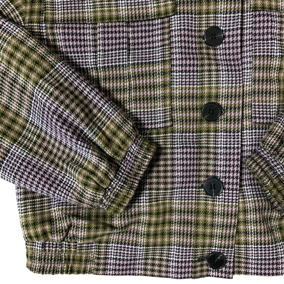 Very Moda Plaid NWT Black Brown Green Lavender Short Jacket Size 4 - Picture 8 of 9